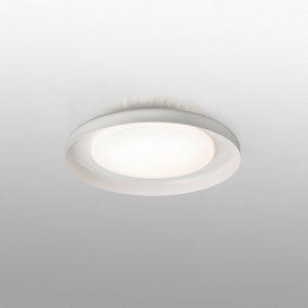 Luminosa Dolmen LED White Flush Ceiling Lamp 40cm