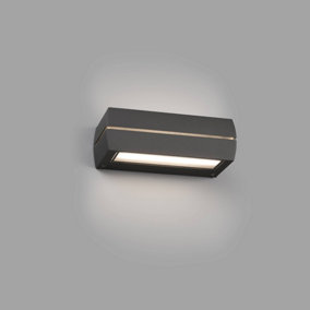 Luminosa Dragma Outdoor LED Surface Mounted Dark Grey Wall Lamp 15W 3000K IP65
