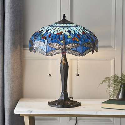 Blue tiffany style table outlet lamps