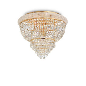 Luminosa Dubai 6 Light Ceiling Light Chandelier Brass, E14