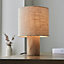 Luminosa Durban Complete Table Lamp, Natural Eucalyptus Wood, Natural Linen