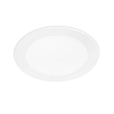 Luminosa Easy Integrated LED Round Recessed Downlight Panel Matt White - Cool White