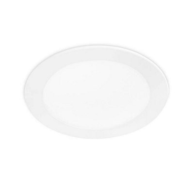 Luminosa Easy Integrated LED Round Recessed Downlight Panel Matt White - Warm White