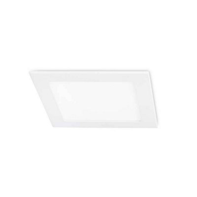 Luminosa Easy Integrated LED Square Recessed Downlight Panel Matt White - Warm White