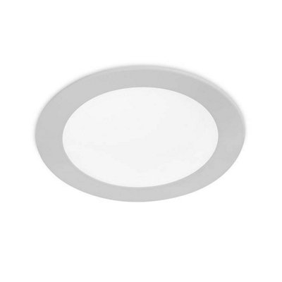 Luminosa Easy LED Round Recessed Downlight Panel Grey 12cm 580lm 6000K