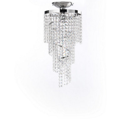 Luminosa Elica 1 Light Ceiling Light, Crystals