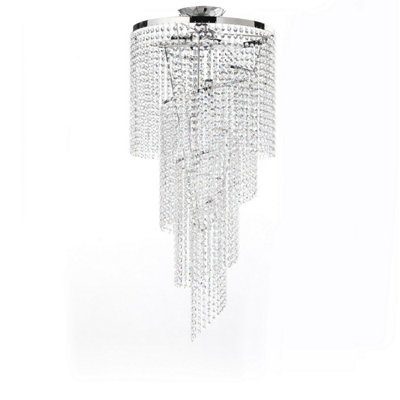 Luminosa Elica 4 Light Ceiling Light, Crystals