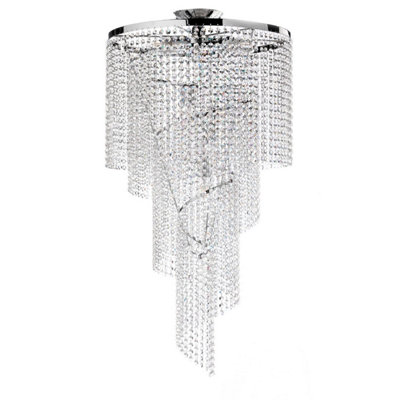 Luminosa Elica 6 Light Ceiling Light, Crystals