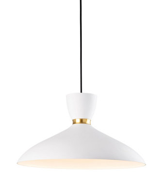 White dome pendant light deals with gold interior