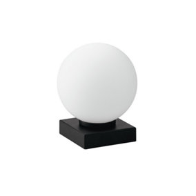 Luminosa Enoire Globe Table Lamp, Black, Opal, E14