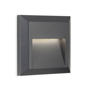 Luminosa Enzo LED Resin Wall & Step Light - Square Graphite IP65