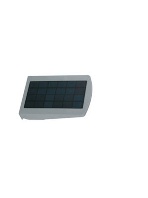 Luminosa Eos Outdoor Solar LED Wall Light 3 Functions, Silver, IP66, 4000K