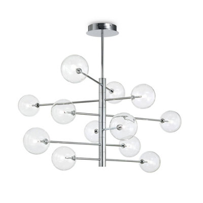 Luminosa Equinoxe 12 Light Multi Arm Ceiling Pendant Light Chrome