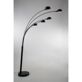 Luminosa Eracle Mutli Arm Arch Floor Lamp, Black, E14