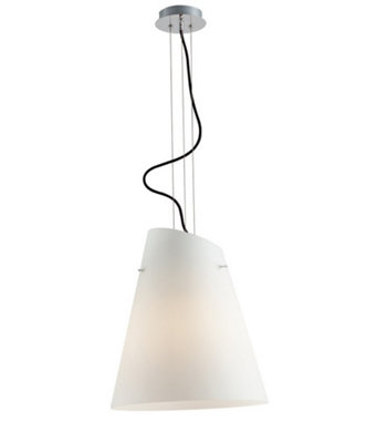 Luminosa ERMES 3 Light Dome Pendant Ceiling Light White black 35x40cm