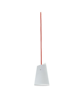 Luminosa Ermes Glass Ceiling Pendant, Chrome, Opal, Red, E27