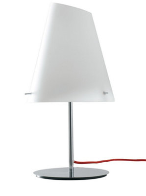 Luminosa Ermes Table Lamp With Shade, Chrome, Opal, E27