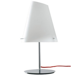 Luminosa Ermes Table Lamp With Shade, Chrome, Opal, E27