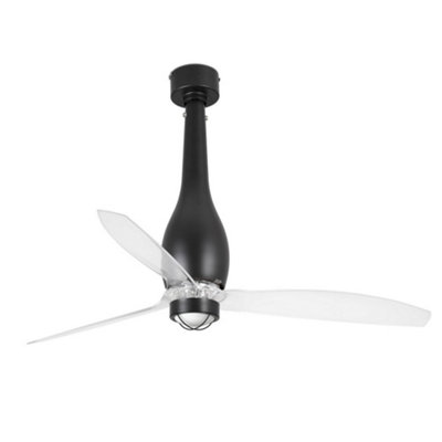 Luminosa Eterfan LED Matt Black, Transparent Ceiling Fan with DC Motor Smart - Remote Included, 3000K