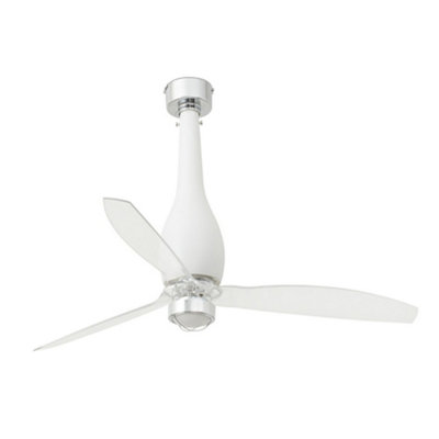 Luminosa Eterfan LED Matt White, Transparent Ceiling Fan with DC Motor ...