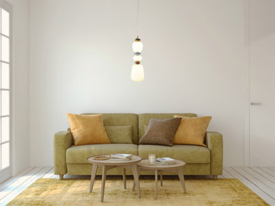 Luminosa Evans 58cm Slim Pendant Ceiling Light Gold 3000K Warm White
