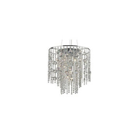 Luminosa Evasione  10 Light Ceiling Pendant Chrome with Crystals, G9
