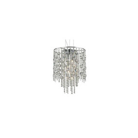 Luminosa Evasione  8 Light Ceiling Pendant Chrome with Crystals, G9