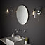 Luminosa Faraday Bathroom Adjustable Dome Wall Light with Pull Cord Chrome Glass Shade