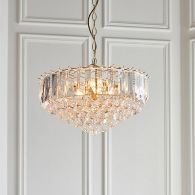 Luminosa Fargo 6 Light Ceiling Pendant Acrylic, Brass, E14