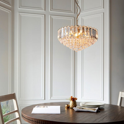 Luminosa Fargo 6 Light Ceiling Pendant Acrylic, Brass, E14