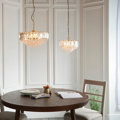 Luminosa Fargo 6 Light Ceiling Pendant Acrylic, Brass, E14