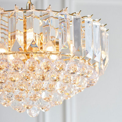 Luminosa Fargo 6 Light Ceiling Pendant Acrylic, Brass, E14