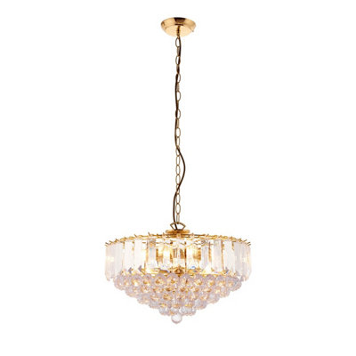 Luminosa Fargo 6 Light Ceiling Pendant Acrylic, Brass, E14