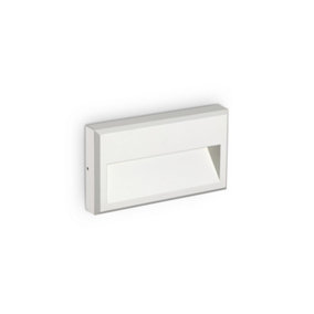Luminosa Febe LED Outdoor Rectangle Flush Wall Light White IP65, 3000K