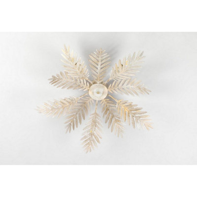 Luminosa Felce 5 Light Feather Multi Arm Semi Flush Ceiling Lamp, Ivory