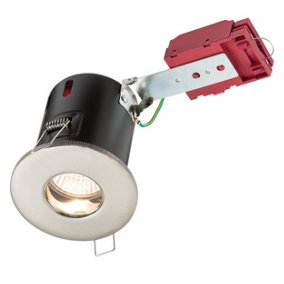 Luminosa Fire-Rated Shower Downlight Brushed Chrome, 230V IP65 GU10 IC