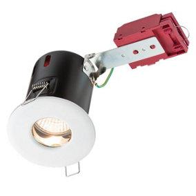 Luminosa Fire-Rated Shower Downlight White, 230V IP65 GU10 IC