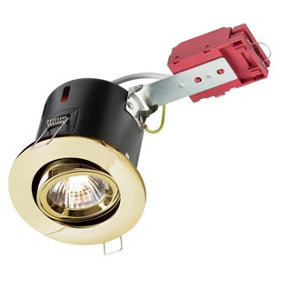 Luminosa Fire-Rated Tilt Downlight Brass, 230V 50W GU10 IC