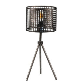 Luminosa Flam Tripod Table Lamp With Round Shade, E14