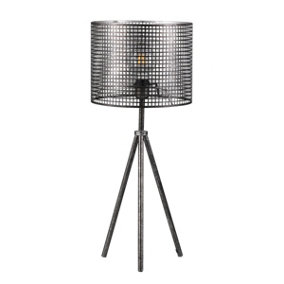 Luminosa Flam Tripod Table Lamp With Round Shade, E27