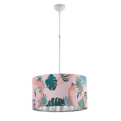 Luminosa Flamingo Cylindrical Pendant Ceiling Light, Pink