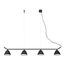 Luminosa Flash LED 4 Light Adjustable Ceiling Pendant Bar Black