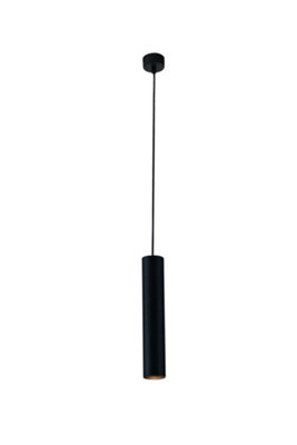Luminosa FLUKE Slim Pendant Ceiling Light Black 5.5x30cm