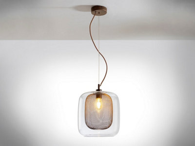 Luminosa Fox Pendant Light Cylindrical, Chocolate 1x E27 - UK Stock