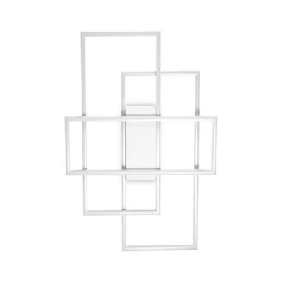 Luminosa Frame Rectangle Integrated LED Semi Flush Ceiling Light White 2700K