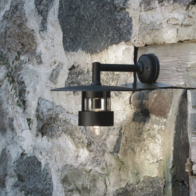 Luminosa Freja Outdoor Classic Down Lantern Matt Black Wall Light, IP23