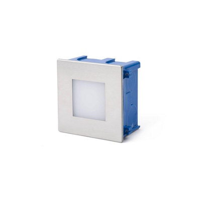 Luminosa Frol LED Outdoor Recessed Wall Light Matt Nickel IP65