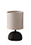 Luminosa Furore Ceramic Table Lamp With Fabric Shade, Brown, White, E14