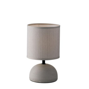 Luminosa Furore Ceramic Table Lamp With Fabric Shade, Grey, E14