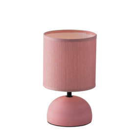 Luminosa Furore Ceramic Table Lamp With Fabric Shade, Pink, E14